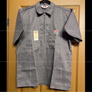 New Ben Davis Short Sleeve Work Shirt Charcoal Gray Size M USA Style #182